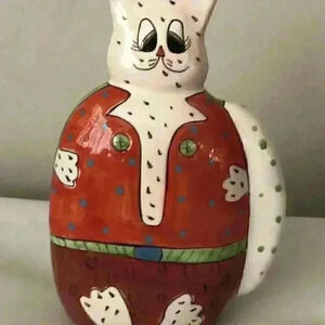 Vtg Ganz Kitty Ceramic Cat Piggy